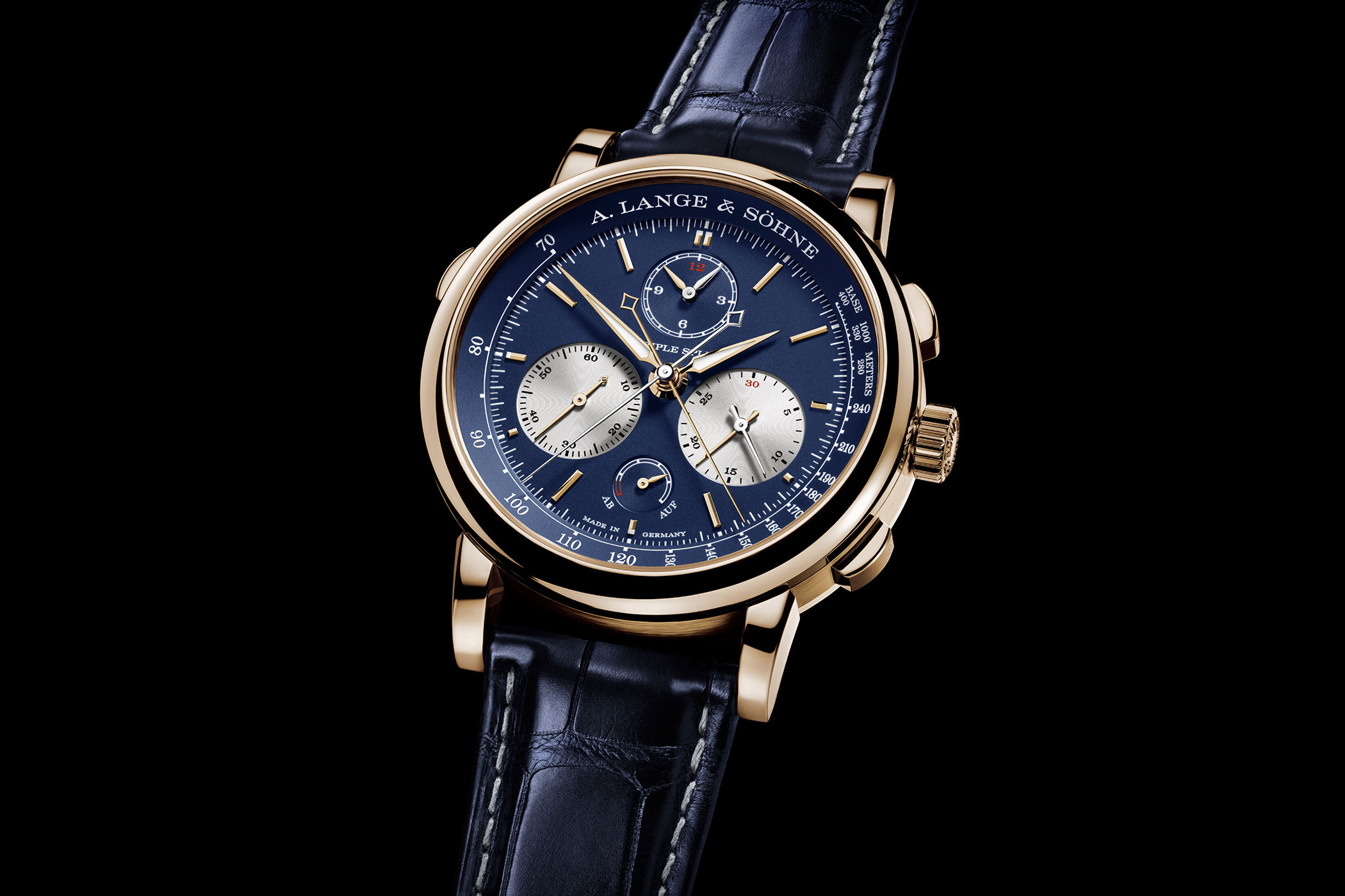 A. Lange & SÃ¶hne Triple Split Pink Gold Blue Dial 424.037F